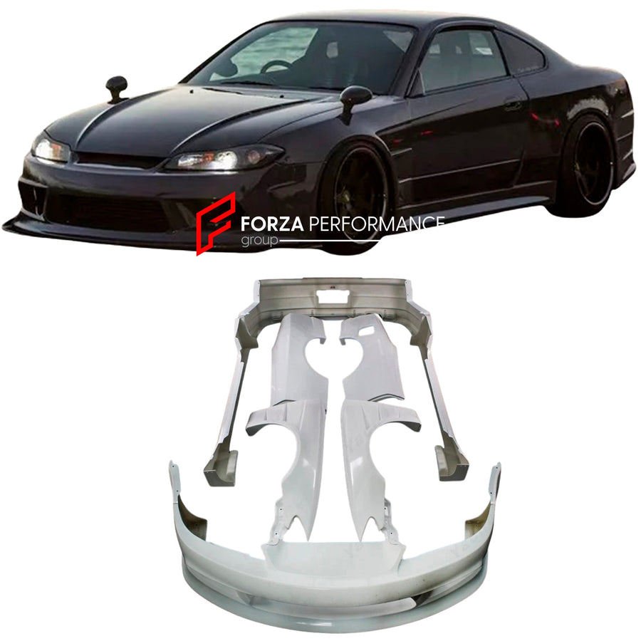 Buy Now WIDE BODY KIT for NISSAN SILVIA S15 1999 - 2002 and upgrade car parts from SIR Tuning at the Best Price. Headlights, Tail lights, Bodykits, Navigations, body kit and more - Fast & Free Shipping within Europe, US & Worldwide.