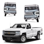 Vland Carlamp Full LED Headlights With Halo Light For Chevrolet Silverado 1500 2016-2018