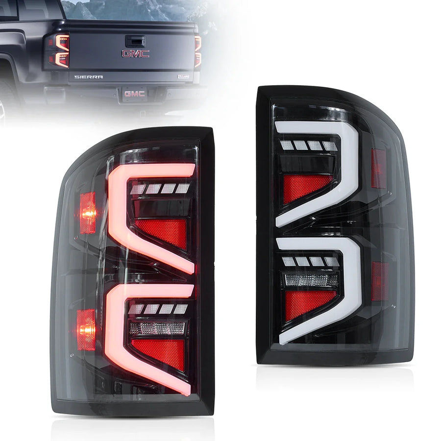 Buy Now 14-18 GMC Sierra 1500 2500HD 3500HD Vland LED Tail Lights With Dynamic Welcome Lighting Clear and upgrade car parts from SIR Tuning at the Best Price. Headlights, Tail lights, Bodykits, Navigations, Automotive Taillight Assemblies and more - Fast & Free Shipping within Europe, US & Worldwide.