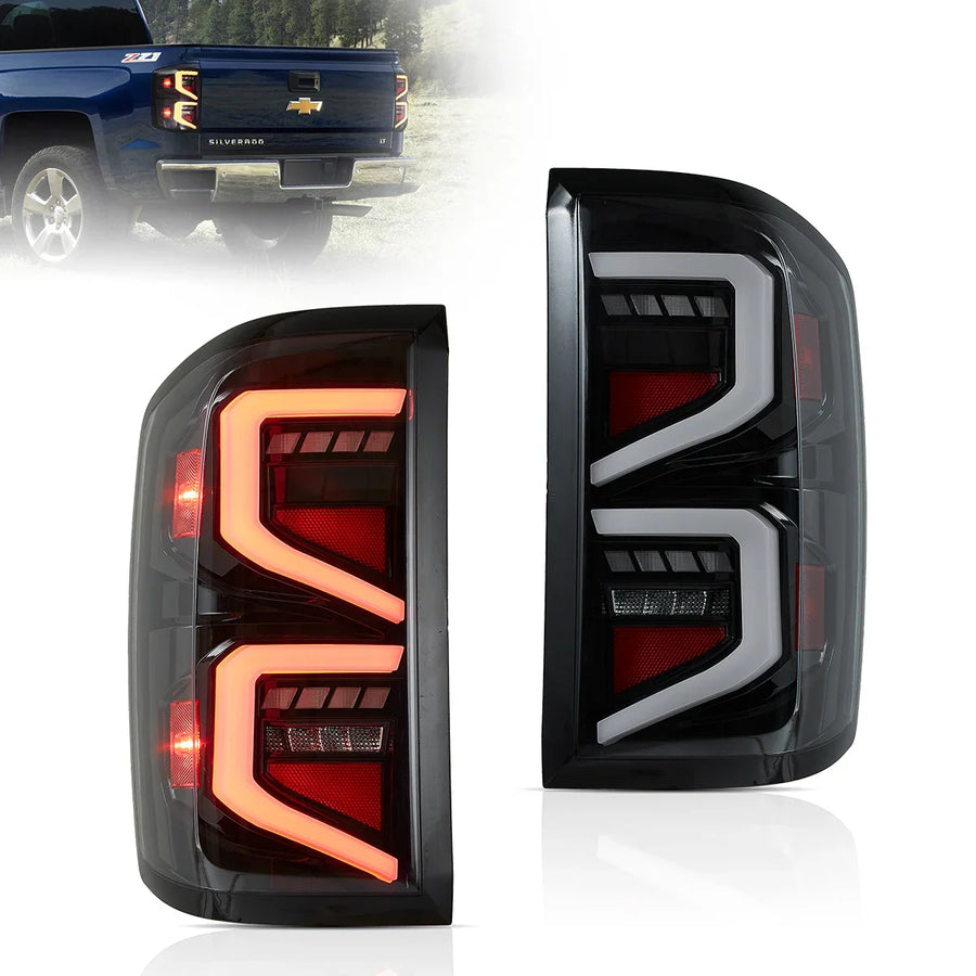 Buy Now 14-18 Chevrolet Silverado Vland LED Tail Lights With Dynamic Welcome Lighting and upgrade car parts from SIR Tuning at the Best Price. Headlights, Tail lights, Bodykits, Navigations, Tail lights and more - Fast & Free Shipping within Europe, US & Worldwide.