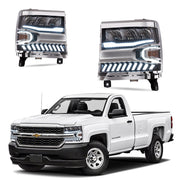 Vland Carlamp Full LED Headlights With Halo Light For Chevrolet Silverado 1500 2016-2018