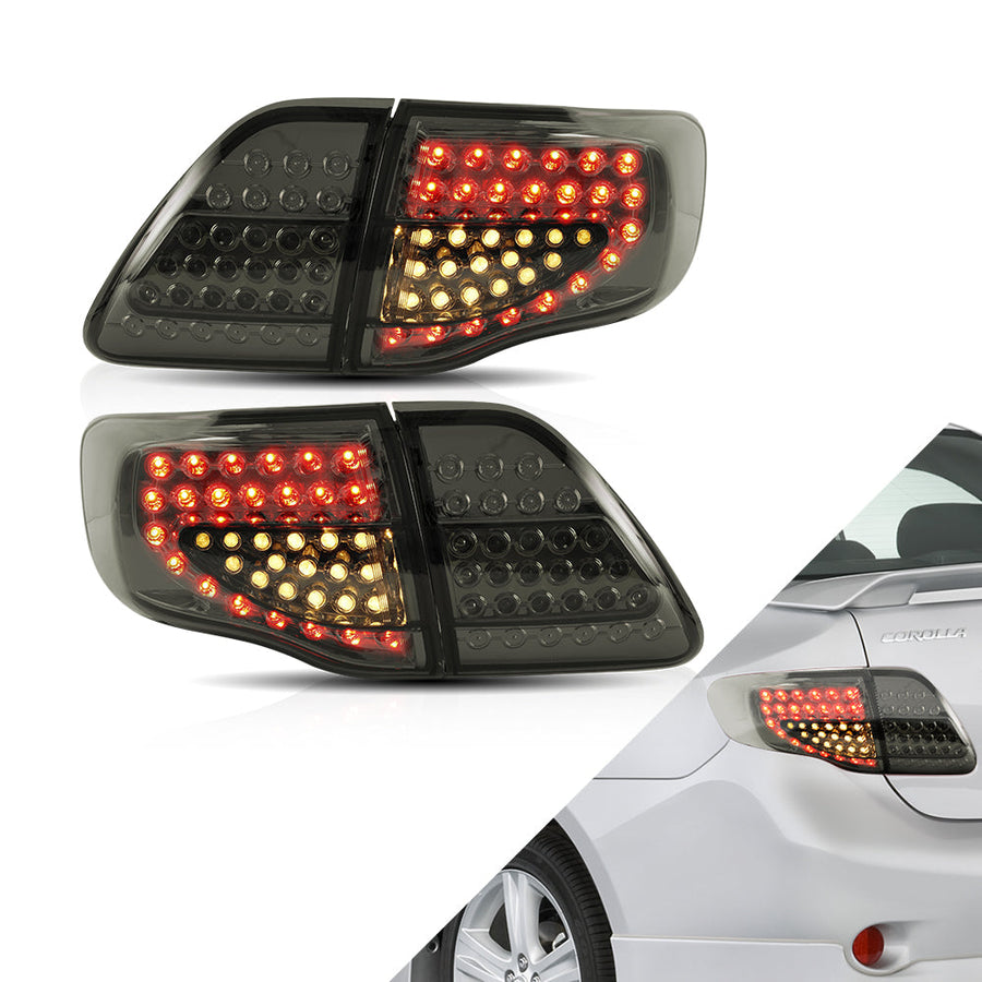 Buy Now Vland Carlamp Tail Lights For Toyota Corolla 2008-2011 ABS, PMMA, GLASS Material(Fit for American Models) and upgrade car parts from SIR Tuning at the Best Price. Headlights, Tail lights, Bodykits, Navigations, Automotive Taillight Assemblies and more - Fast & Free Shipping within Europe, US & Worldwide.
