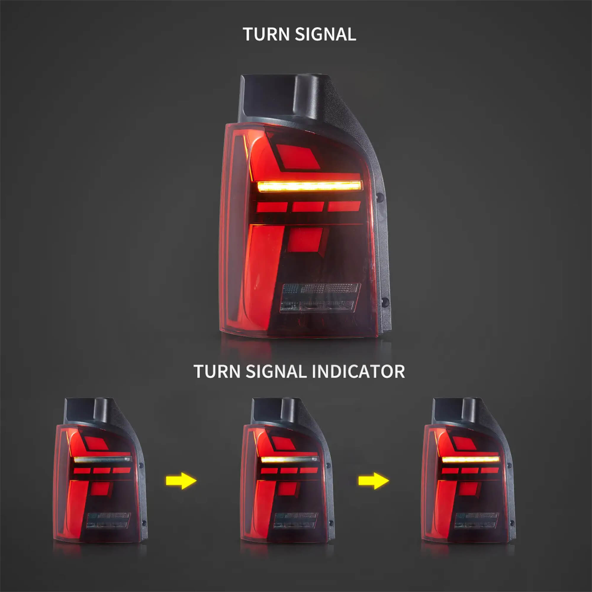 VW Transporter T5 Multivan Caravelle 2010-2014 Vland LED Tail Lights [E-mark]