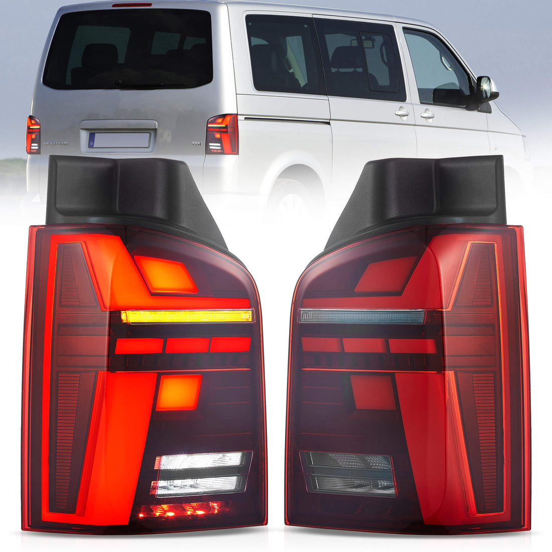 Buy Now VW Transporter T5 Multivan Caravelle 2010-2014 Vland LED Tail Lights [E-mark] and upgrade car parts from SIR Tuning at the Best Price. Headlights, Tail lights, Bodykits, Navigations, Tail lights and more - Fast & Free Shipping within Europe, US & Worldwide.