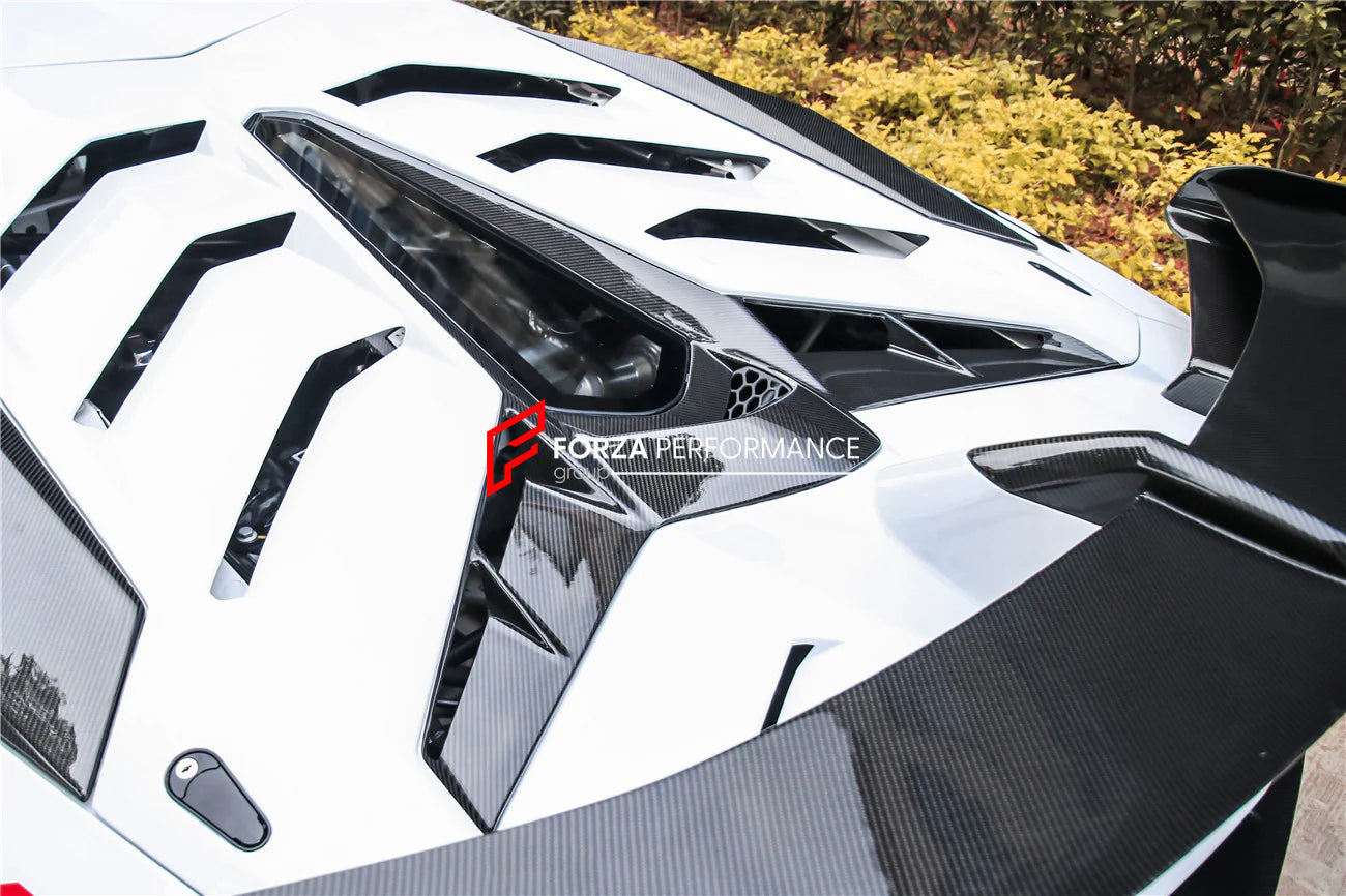CARBON ENGINE HOOD BONNET with REAR WING SPOILER for LAMBORGHINI AVENTADOR LP700 LP740 LP750 SVJ 2011 - 2021