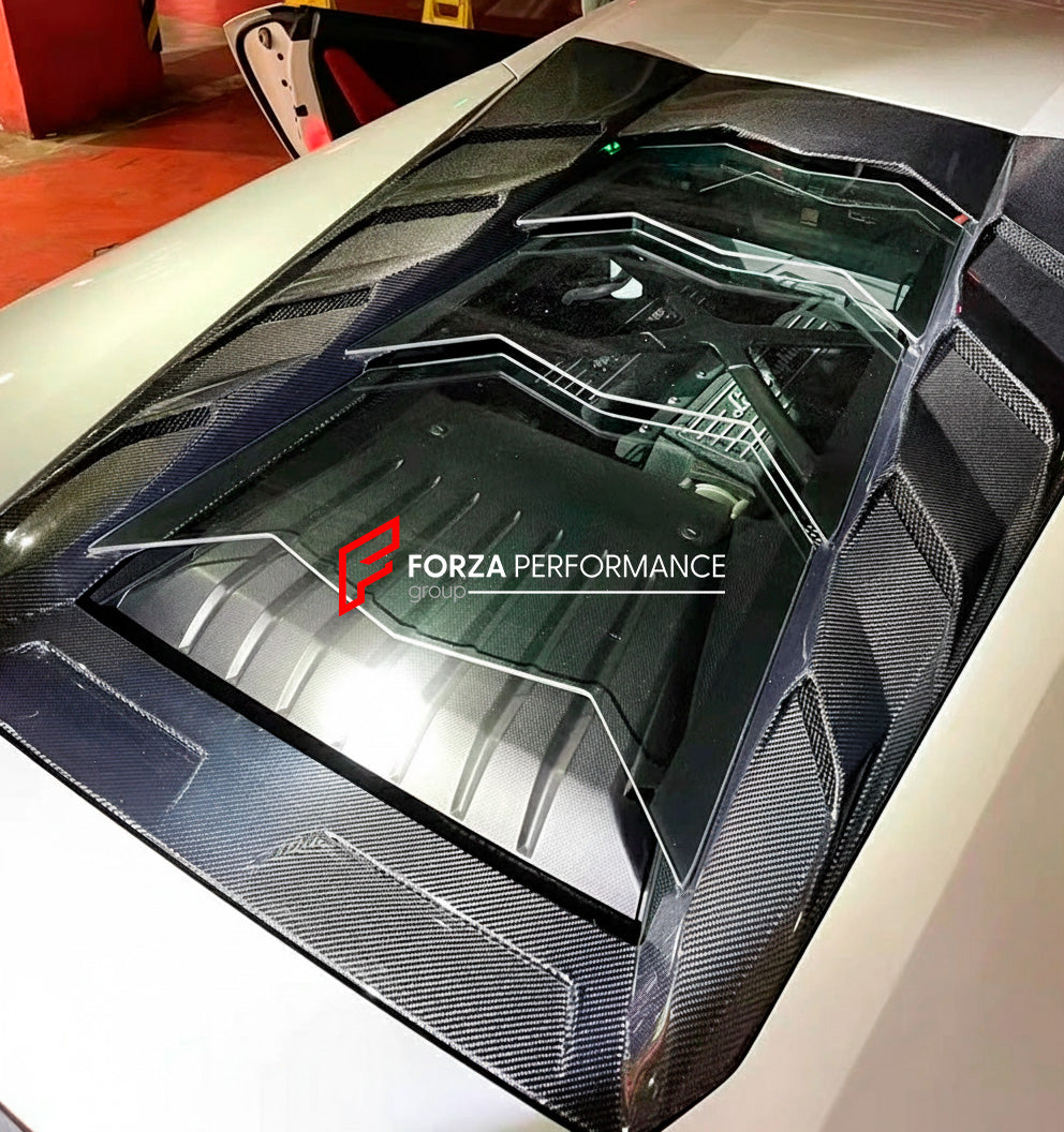CARBON FIBER REAR ENGINE HOOD COVER for LAMBORGHINI HURACAN LP580-2 LP610-4 COUPE