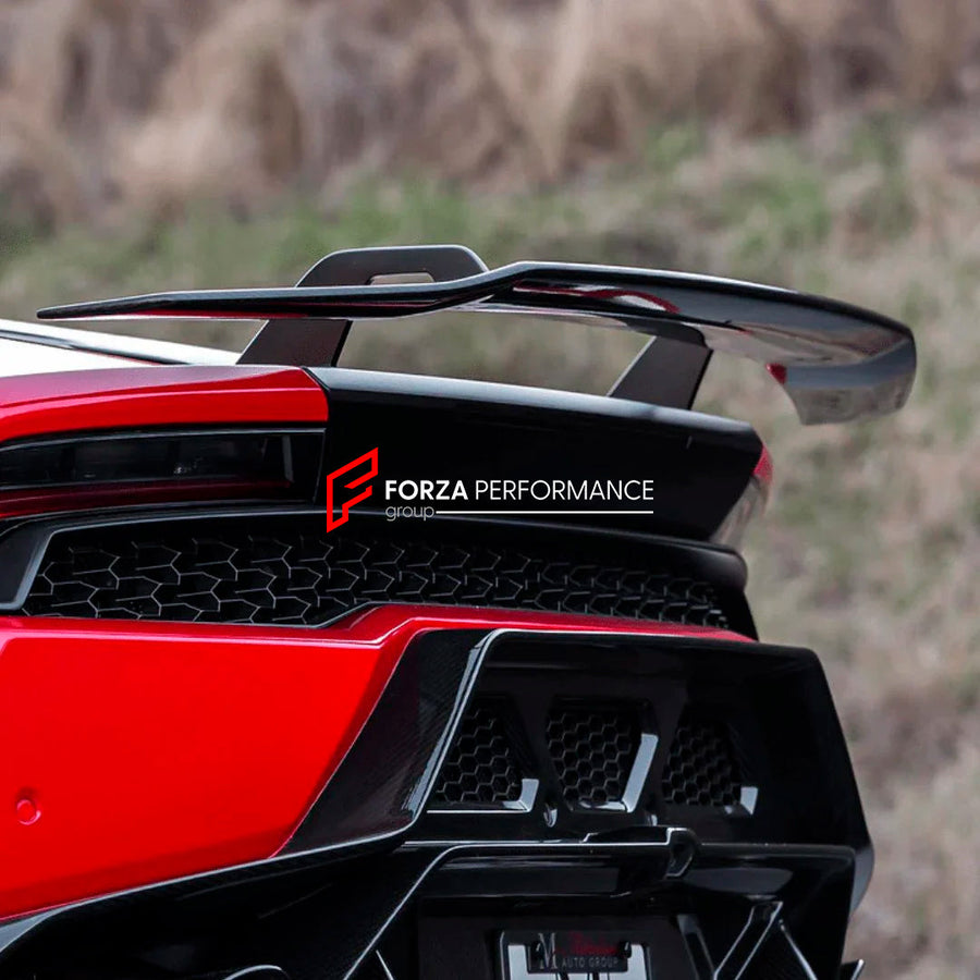 Buy Now CARBON REAR SPOILER WING for LAMBORGHINI HURACAN LP610-4 LP580-2 2014 - 2019 and upgrade car parts from SIR Tuning at the Best Price. Headlights, Tail lights, Bodykits, Navigations, body kit and more - Fast & Free Shipping within Europe, US & Worldwide.