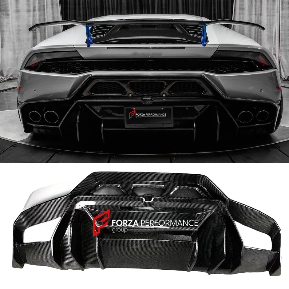 CARBON REAR BUMPER with REAR DIFUSER for LAMBORGHINI HURACAN LP610-4 LP580-2 2014 - 2019