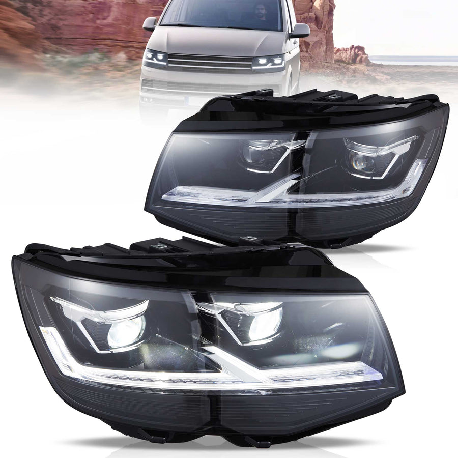 Buy Now VW Transporter T6 2015-2019 Vland LED Headlights [E-mark] and upgrade car parts from SIR Tuning at the Best Price. Headlights, Tail lights, Bodykits, Navigations, Headlights and more - Fast & Free Shipping within Europe, US & Worldwide.
