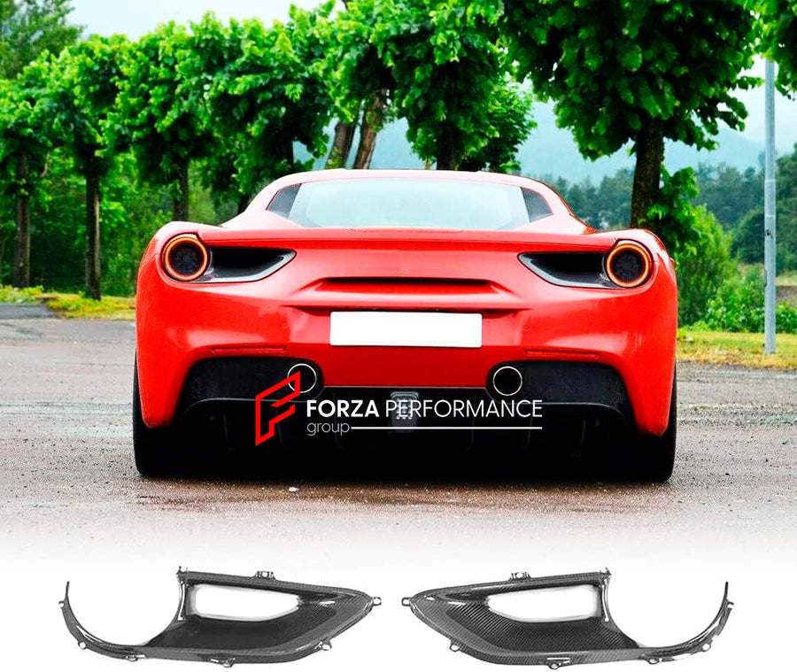 Buy Now CARBON REAR TAIL LIGHT COVERS for FERRARI 488 GTB SPIDER 2015 - 2019 and upgrade car parts from SIR Tuning at the Best Price. Headlights, Tail lights, Bodykits, Navigations, body kit and more - Fast & Free Shipping within Europe, US & Worldwide.