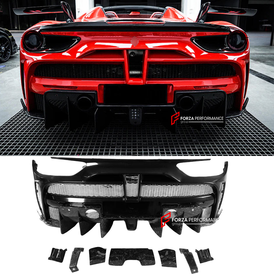 CARBON REAR DIFFUSER for FERRARI 488 SPIDER F8 2015 - 2019
