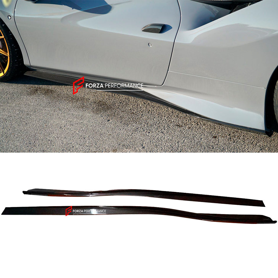 CARBON SIDE SKIRTS for FERRARI F8 TRIBUTO SPIDER 2019 - 2023