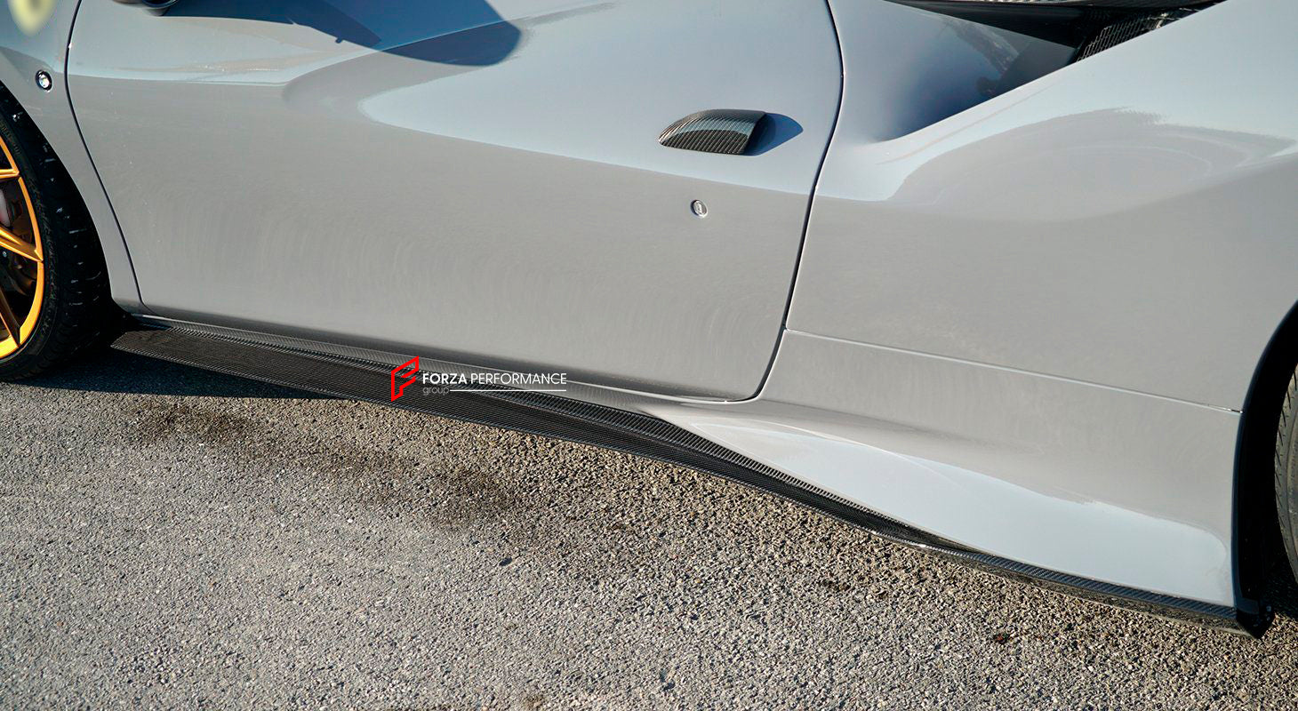 CARBON SIDE SKIRTS for FERRARI F8 TRIBUTO SPIDER 2019 - 2023