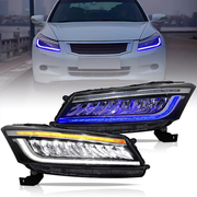VLAND Full LED Headlights For 2008-2012 Honda Accord 8th Gen W/Dynamic&Sequential