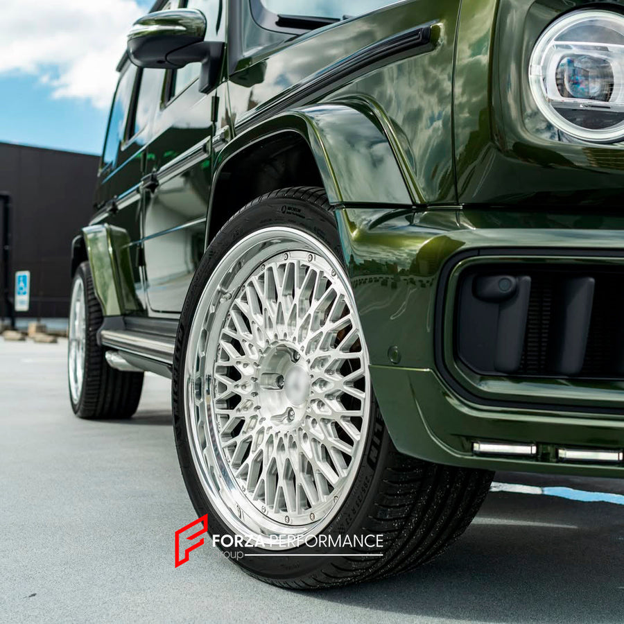 Buy Now 23 INCH FORGED WHEELS RIMS for MERCEDES BENZ G CLASS AMG W465 2025+ and upgrade car parts from SIR Tuning at the Best Price. Headlights, Tail lights, Bodykits, Navigations, wheels and more - Fast & Free Shipping within Europe, US & Worldwide.
