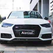 KARBEL CARBON DRY CARBON FIBER FRONT LIP VER.2 FOR AUDI S4 & A4 S LINE 2017 - 2018 B9