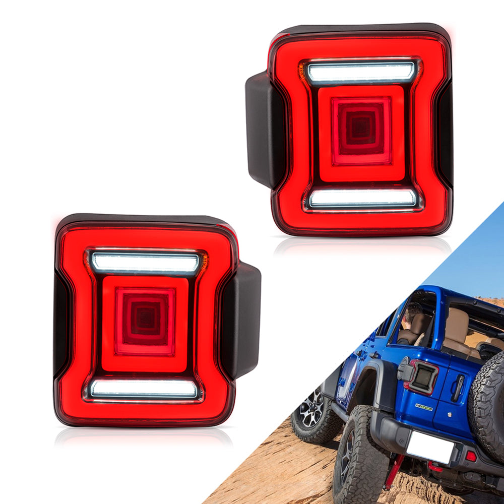 Buy Now Vland Carlamp Tail Lights for Jeep Wrangler 2018-2021 with Dynamic Animation and Dual Reverse Lights ( Not Fit JK) Smoked Lens and upgrade car parts from SIR Tuning at the Best Price. Headlights, Tail lights, Bodykits, Navigations, Automotive Taillight Assemblies and more - Fast & Free Shipping within Europe, US & Worldwide.