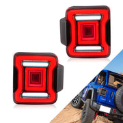 Vland Carlamp Tail Lights for Jeep Wrangler 2018-2021 with Dynamic Animation and Dual Reverse Lights ( Not Fit JK)  Smoked Lens
