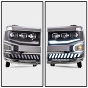 Vland Carlamp Full LED Projector Headlights For Chevrolet Silverado 1500 2016-2018 With LED lens dual beam