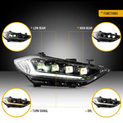 VLAND LED Headlight For 2017-2018 Hyundai Elantra W/Sequential Turn