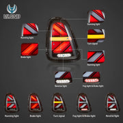 07-13 Mini Cooper (R56 R57 R58 R59) Vland II LED Tail Lights With Amber Sequential Turn Signal [E-mark]