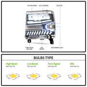 Vland Carlamp Full LED Headlights With Halo Light For Chevrolet Silverado 1500 2016-2018