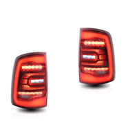 Vland Carlamp Full LED Tail Lights for Dodge Ram 1500 2009-2018 (Red Sequential Turn Signals)