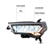 VLAND LED Reflective bowl Headlights For 2014-2024 Toyota 4Runner