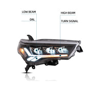 Vland Carlamp LED Projector Headlights For 2014-2024 Toyota 4Runner