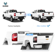 07-13 Chevrolet Silverado 1500 2500HD 3500HD 07-14 Sierra (Denali) 3500HD Dually Vland LED II Tail Lights With Red Turn Signal Clear