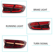 Vland Carlamp Tail Lights for Honda Accord 10th 2018-up w/sequential indicators Red Lens