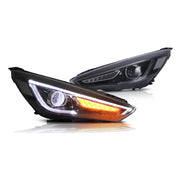 15-18 Ford Focus MK3 ST RS Vland Dual Beam Projector Headlights Black