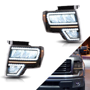 Vland Carlamp Projector Headlights Fit for Ford F150 2009-2014(Not Fit For F250/F350)