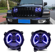Vland Jeep Wrangler 2018-UP Full LED Dual Beam Projector Headlights With Blue DRL