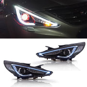 Vland Carlamp Dual Beam Sequential Headlights For Hyundai Sonata 2011-2014  Q5 (Bulbs Not Included)