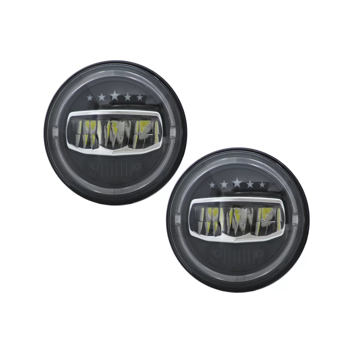 7 Inch CREE LED Headlights Angel Eye Halo DRL suitable for Jeep Wrangler JK TJ LJ JL (1997-2017) 5 Stars Design – product ima