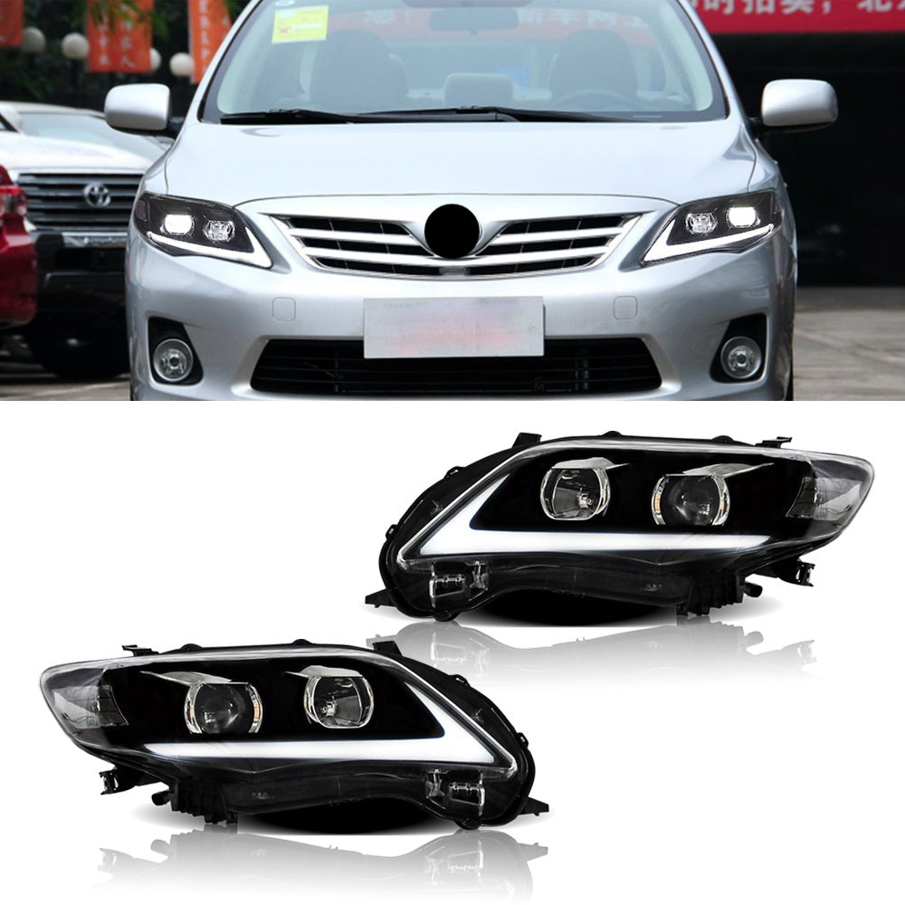 Buy Now Vland Carlamp LED Headlights For Toyota Corolla 2011 2012 2013 (Bulbs are not included) and upgrade car parts from SIR Tuning at the Best Price. Headlights, Tail lights, Bodykits, Navigations, Headlights and more - Fast & Free Shipping within Europe, US & Worldwide.