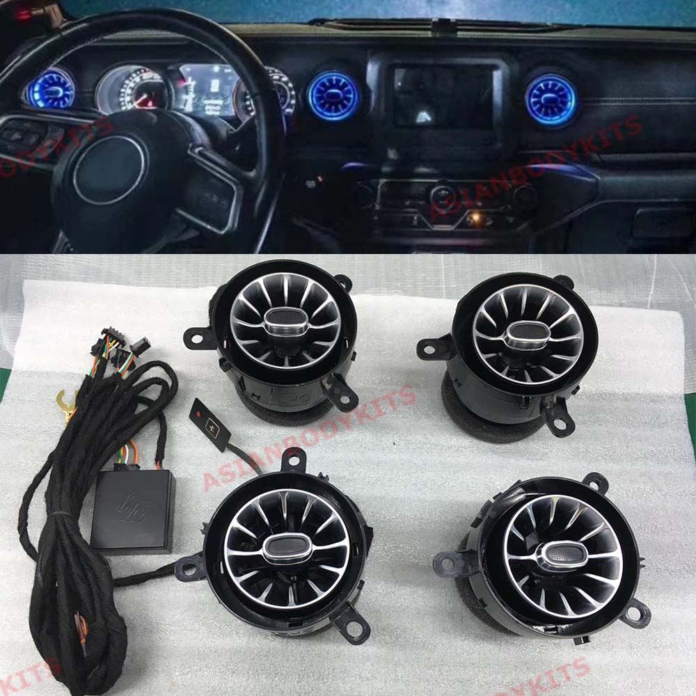 Air Vents with Ambient Light for Jeep Wrangler JL 2018+ 12 Colors