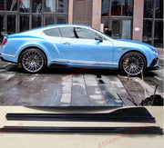 CARBON FIBER SIDE SKIRTS ADD ONS for BENTLEY CONTINENTAL GT COUPE GTC CONVERTIBLE 2011 - 2018