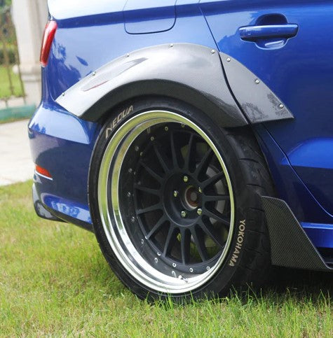 CARBON FIBER FENDER FLARES for AUDI S3 A3 2013 - 2016 | BKSS STYLE