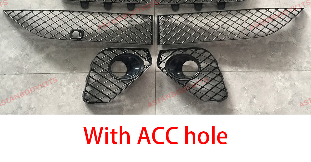 BLACK FRONT BUMPER LOWER MESH GRILLE for BENTLEY CONTINENTAL GT V8 W12 2018+