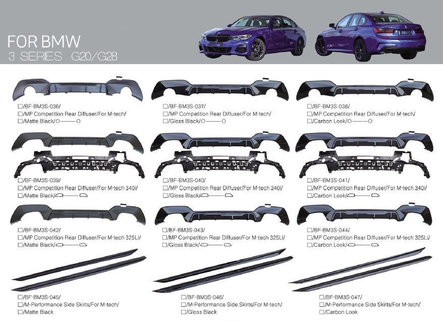BODY KIT FOR BMW 3 SERIES G20 G28 2018+