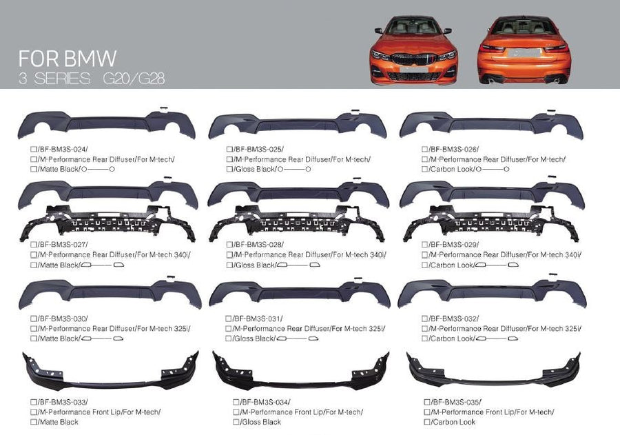 Buy Now BODY KIT FOR BMW 3 SERIES G20 G28 2018+ and upgrade car parts from SIR Tuning at the Best Price. Headlights, Tail lights, Bodykits, Navigations, body kit and more - Fast & Free Shipping within Europe, US & Worldwide.