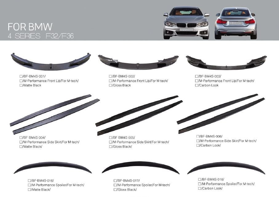 M-Tech BODY KIT PARTS FOR BMW 4 SERIES F32 | F36