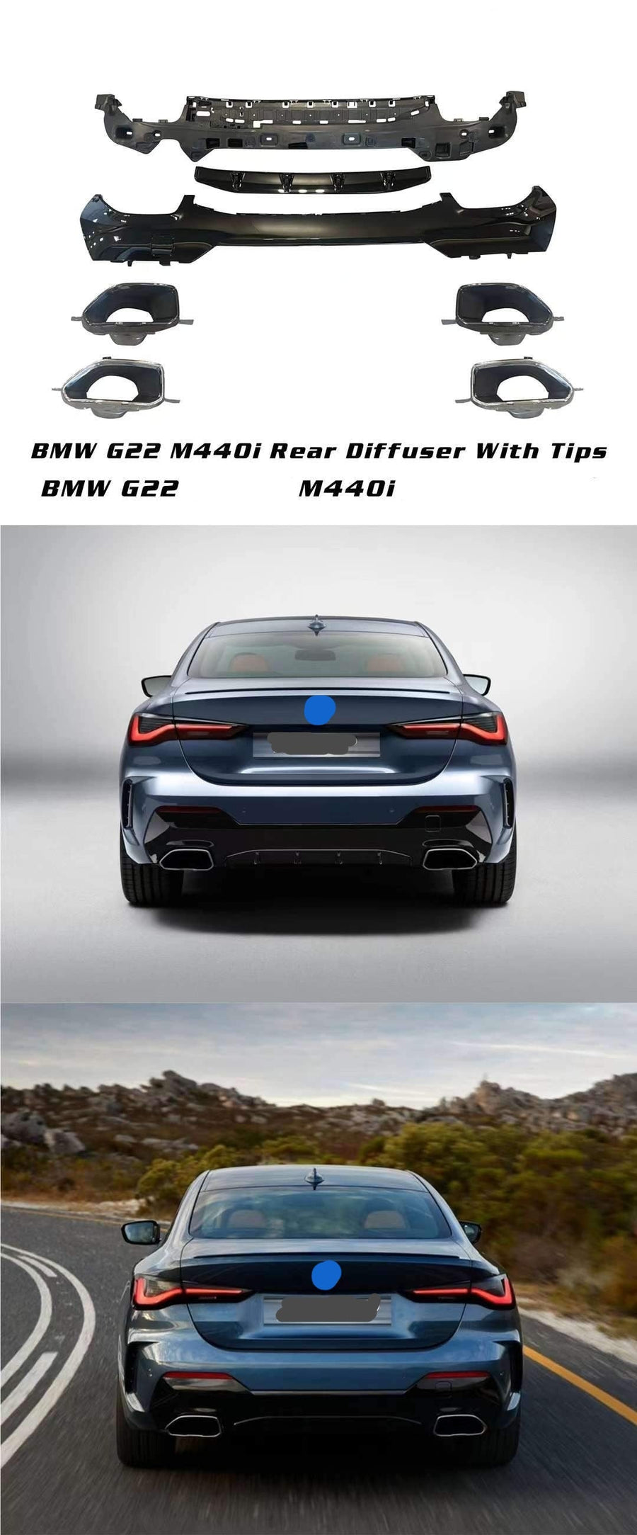 Buy Now REAR DIFFUSER FOR BMW 4-SERIES G22 M440i 2020+ WITH M-PACKAGE and upgrade car parts from SIR Tuning at the Best Price. Headlights, Tail lights, Bodykits, Navigations, body kit and more - Fast & Free Shipping within Europe, US & Worldwide.