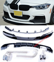 FRONT LIP / REAR DIFFUSER / Exhaust Tips for BMW F30 (only for M-tech)