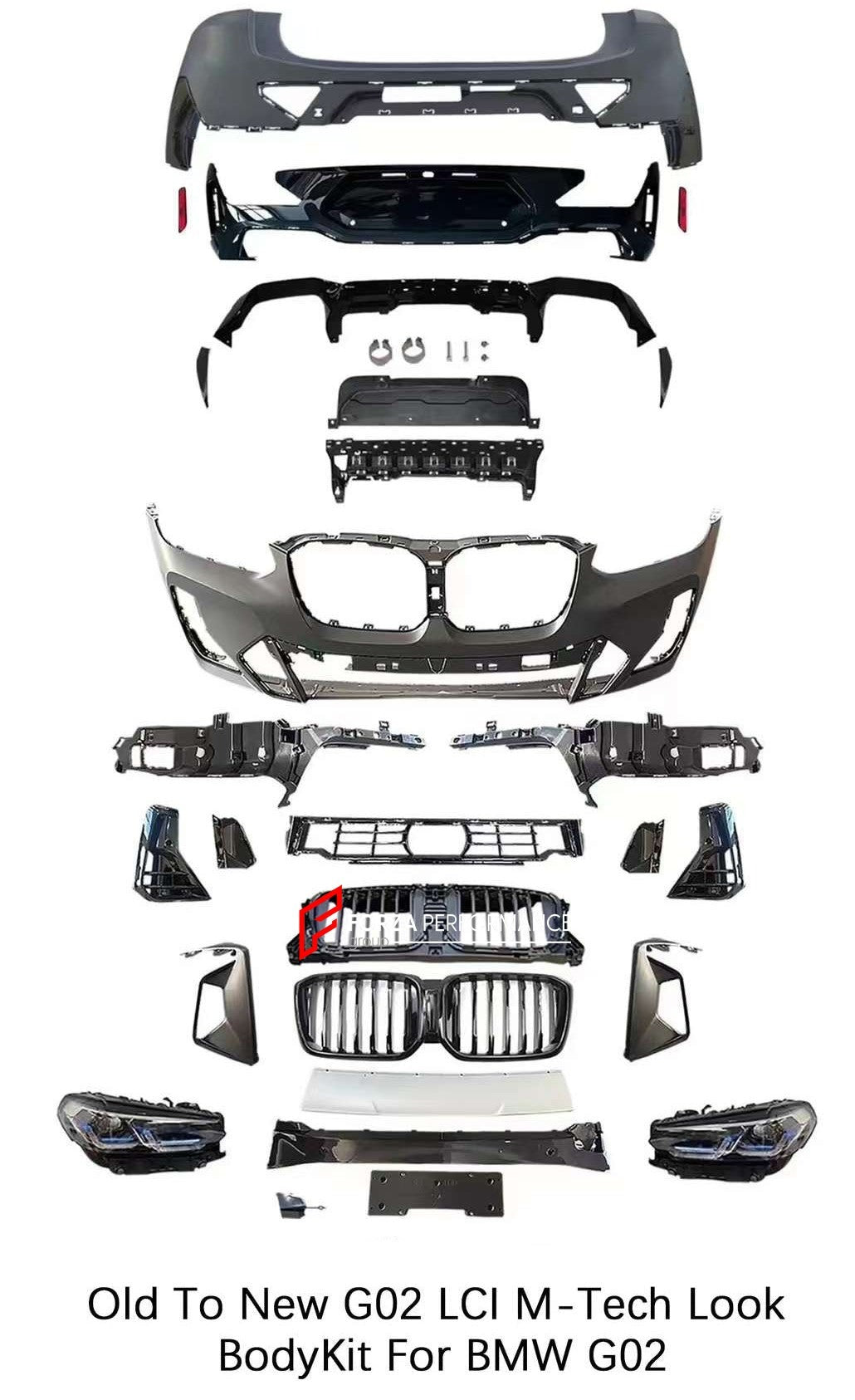 CONVERSION BODY KIT for BMW X4 G02 UPGRADE to X4 G02 LCI M-TECH FACELIFT