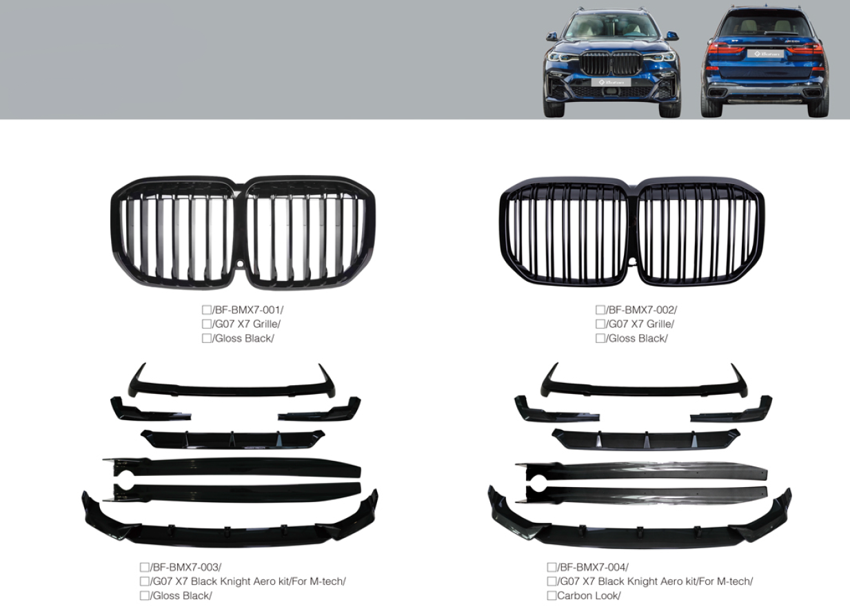 BODY KIT for BMW X7 G07 2018+  Grille,  Knight Aero kit for M-Tech