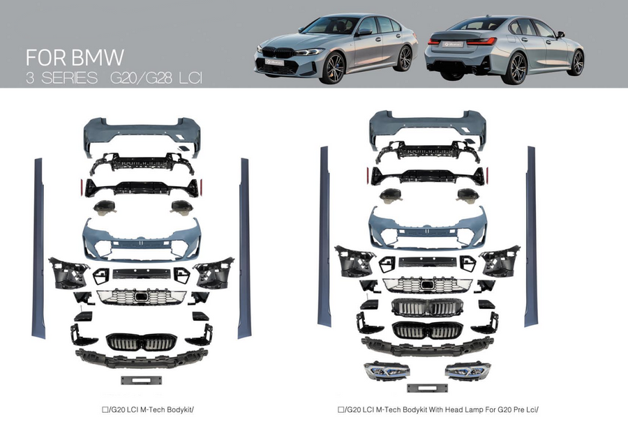 Buy Now BODY KIT FOR BMW 3 SERIES G20 | G28 LCI 2022+ and upgrade car parts from SIR Tuning at the Best Price. Headlights, Tail lights, Bodykits, Navigations, body kit and more - Fast & Free Shipping within Europe, US & Worldwide.