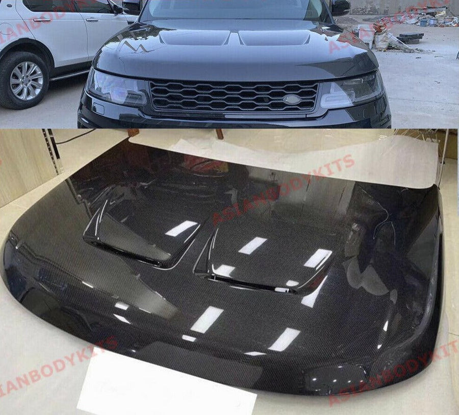 Buy Now CARBON FIBER HOOD BONNET for LAND ROVER RANGE ROVER SPORT L494 3.0 5.0 SVR 2014 - 2019 and upgrade car parts from SIR Tuning at the Best Price. Headlights, Tail lights, Bodykits, Navigations, body kit and more - Fast & Free Shipping within Europe, US & Worldwide.